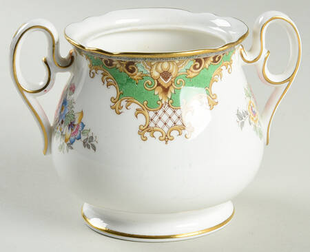 Sheraton Green (Scalloped) Sugar Bowl No Lid