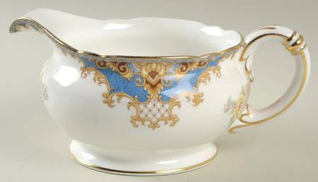 Sheraton Blue (Scalloped) Gravy Boat