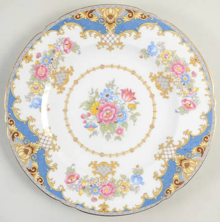 Sheraton Blue (Scalloped) Luncheon Plate