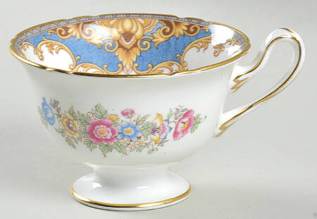 Sheraton Blue (Scalloped) Footed Cup