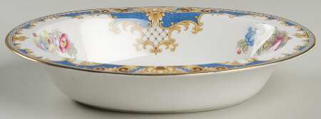 Sheraton Blue (Scalloped) 9" Oval Vegetable Bowl