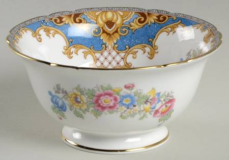 Sheraton Blue (Scalloped) Open Sugar Bowl