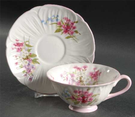 Stocks Pink (Oleander Shape) Flat Cup & Saucer Set