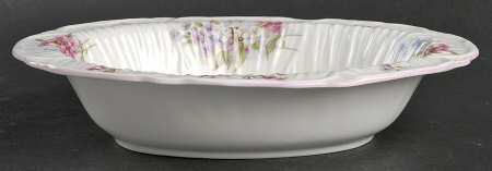 Stocks Pink (Oleander Shape) 9" Oval Vegetable Bowl