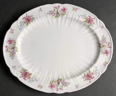 Stocks Pink (Oleander Shape) 14" Oval Serving Platter