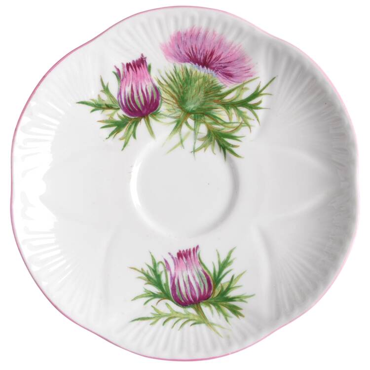 Thistle (Dainty, Pink, Pink Trim) Saucer