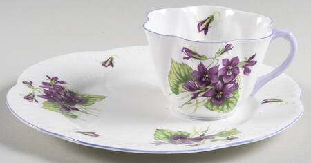 Violets (Dainty) Snack Plate & Cup Set
