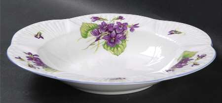 Violets (Dainty) Rim Soup Bowl
