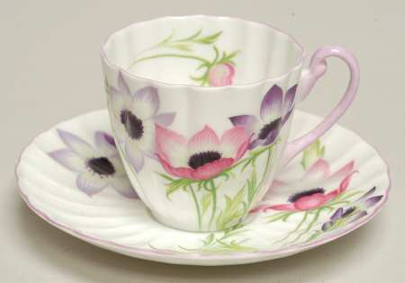 Wind Flowers Flat Demitasse Cup & Saucer Set