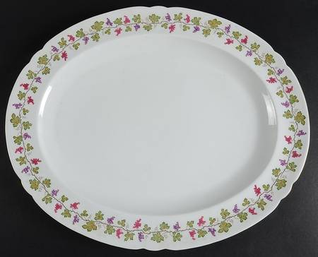 Wine Grape 16" Oval Serving Platter