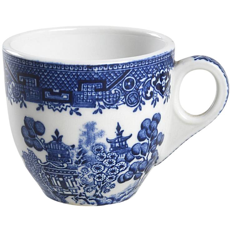 Blue Willow Blue Flat Demitasse Cup