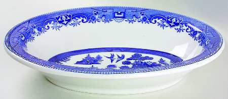 Blue Willow Blue 12" Oval Vegetable Bowl