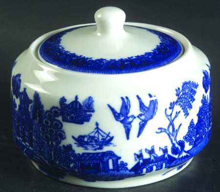 Blue Willow Blue Sugar Bowl & Lid