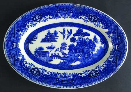 Blue Willow Blue 11" Oval Serving Platter
