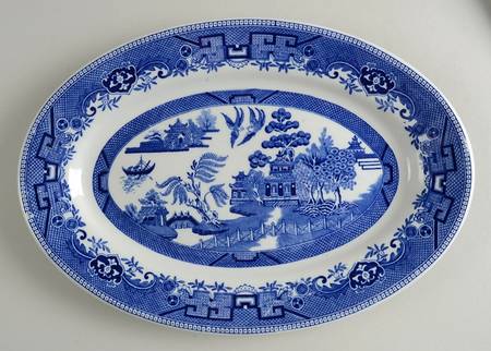 Blue Willow Blue 13" Oval Serving Platter