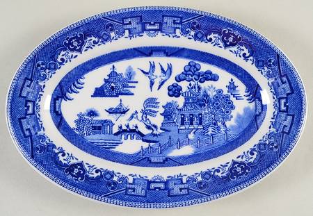 Blue Willow Blue 10" Oval Serving Platter