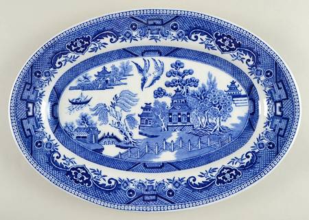 Blue Willow Blue 15" Oval Serving Platter
