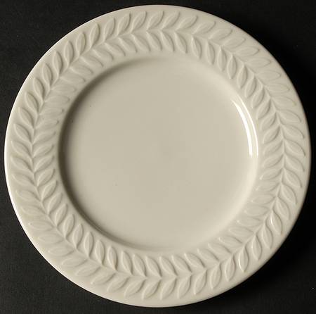 Carlton (All White, Embossed Laurel) Salad Plate