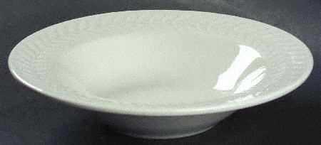 Carlton (All White, Embossed Laurel) Rim Soup Bowl