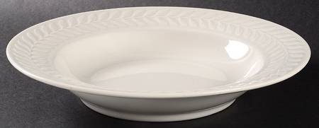 Carlton (All White, Embossed Laurel) Rim Soup Bowl