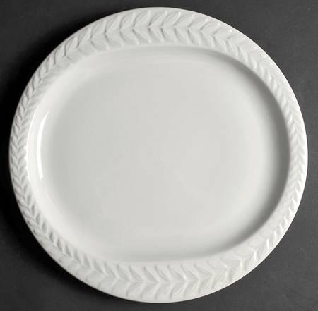 Carlton (All White, Embossed Laurel) 12" Chop Plate (Round Platter)