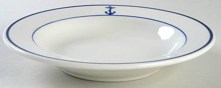 US Navy Mess Wardroom Officer Large Rim Soup Bowl