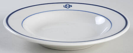 US Navy Mess Wardroom Officer Rim Cereal Bowl