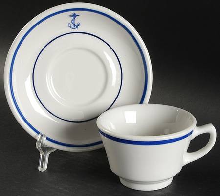 US Navy Mess Wardroom Officer Footed Cup & Saucer Set