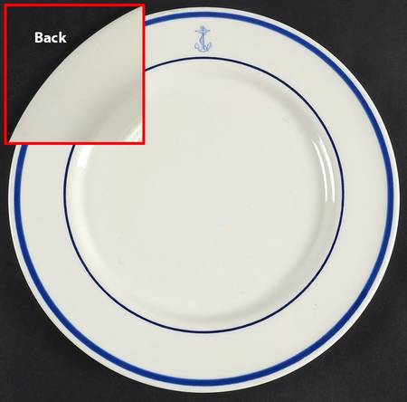 US Navy Mess Wardroom Officer Dinner Plate