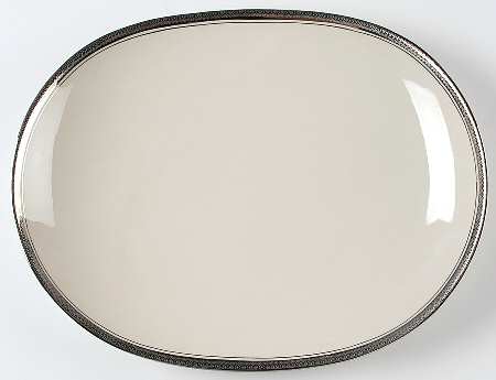 Royal Baroness (Platinum Trim) 15" Oval Serving Platter by Shenango