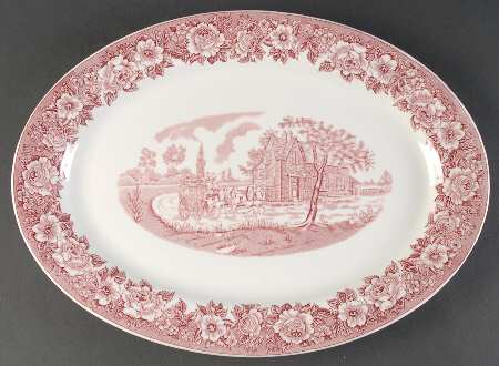 Roselyn Pink 15" Oval Serving Platter