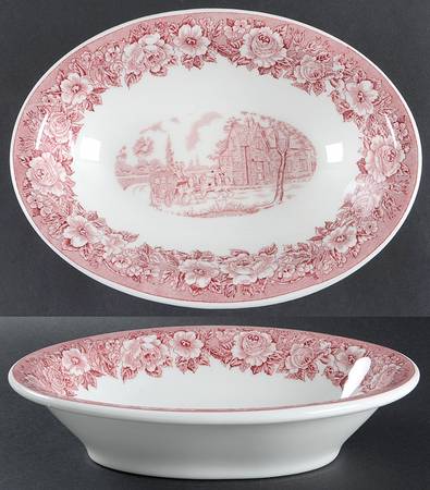 Roselyn Pink 10" Oval Vegetable Bowl