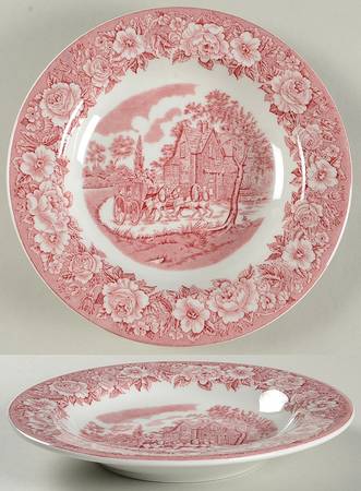 Roselyn Pink Large Rim Soup Bowl