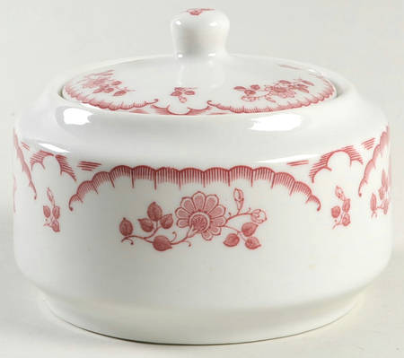 Chardon Rose Red Sugar Bowl & Lid