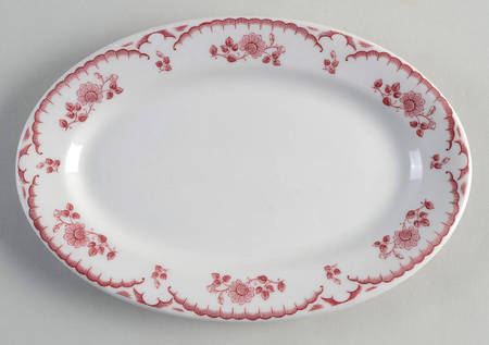 Chardon Rose Red 9" Oval Serving Platter