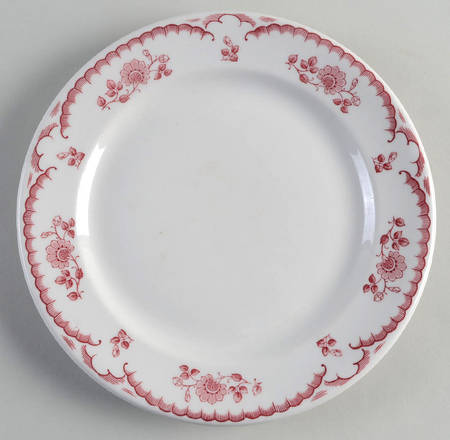 Chardon Rose Red Luncheon Plate by Shenango