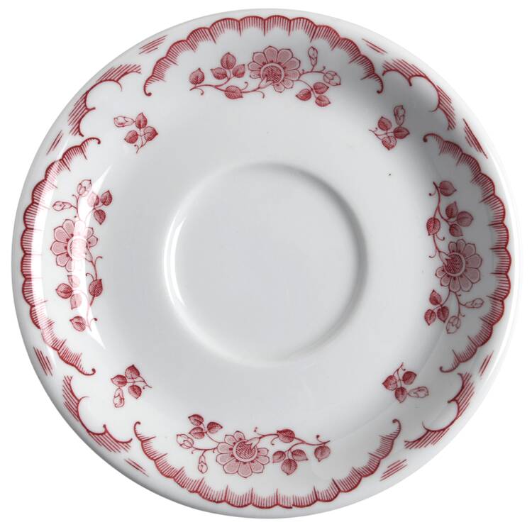 Chardon Rose Red Saucer for Flat Cup