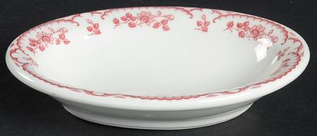 Chardon Rose Red Oval Fruit/Dessert Bowl