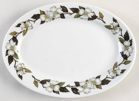 Northern Dogwood White 12" Oval Serving Platter