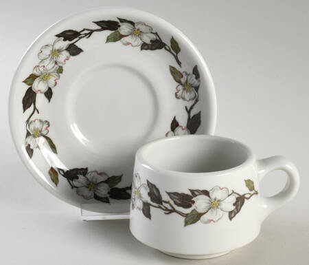 Northern Dogwood White Footed Cup & Saucer Set