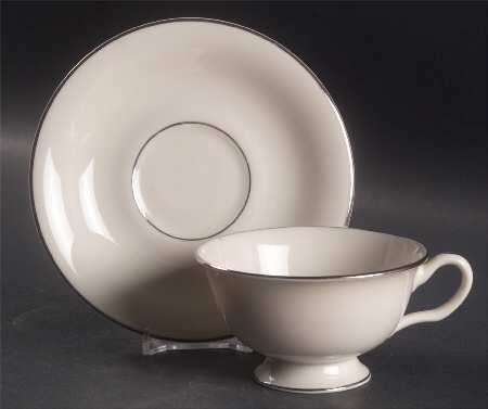 Wedding Band Footed Cup & Saucer Set by Shenango