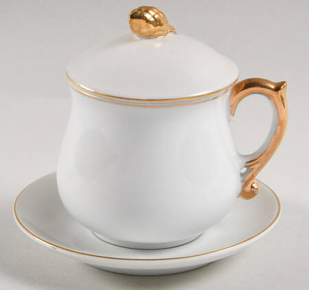 Golden Heirloom (3 Pc) Pot de Creme (Lid, Base & Underplate)