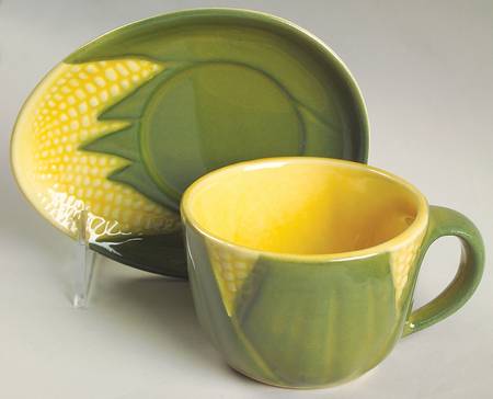 Corn King Flat Cup & Saucer Set