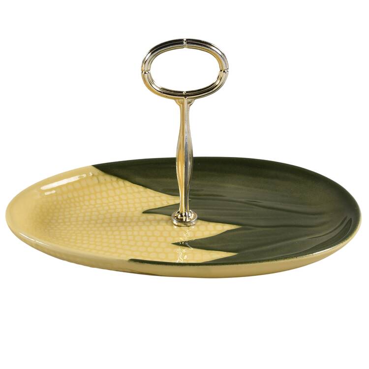 Corn Queen Round Serving Plate with Center Handle (Dp) Hc