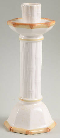 Bamboo Decorated Tall Candlestick