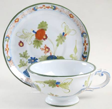 Carnation Footed Cup & Saucer Set