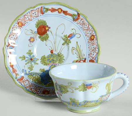 Carnation Flat Cup & Saucer Set