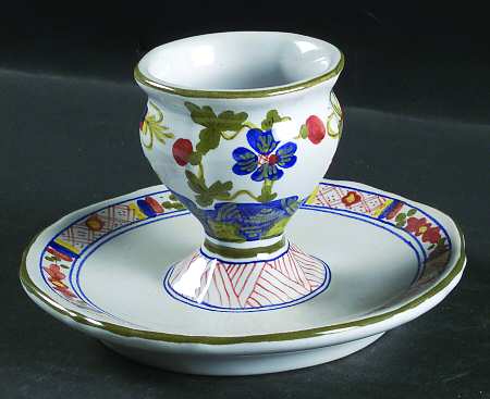 Carnation Egg Cup with Attached Underplate