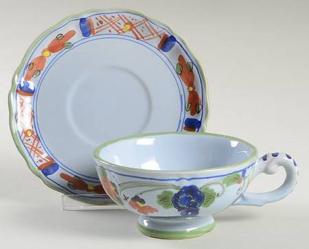 Carnation Footed Cup & Saucer Set by Sigma