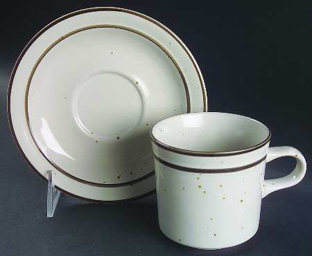 Habitat Brown Flat Cup & Saucer Set
